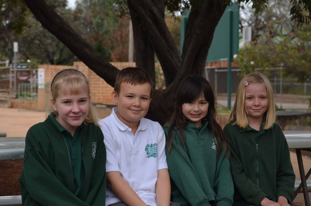 Four Cobar Public School students Anja Kok, Raif McMurtrie, Katie Archer and Kaitlyn Mills last Thursday competed at regional level in the Premier’s State Spelling Bee via video conference. ▪ Photo contributed