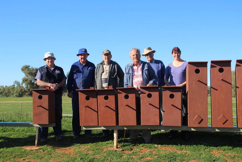 Copper City Men’s Shed members have been busy building bird boxes for Cobar Shire Council to install at Drummond Park. Men’s Shed members were happy to hand over the first batch of six small and six large bird boxes to council’s special projects officer Angela Shepherd on Tuesday.
