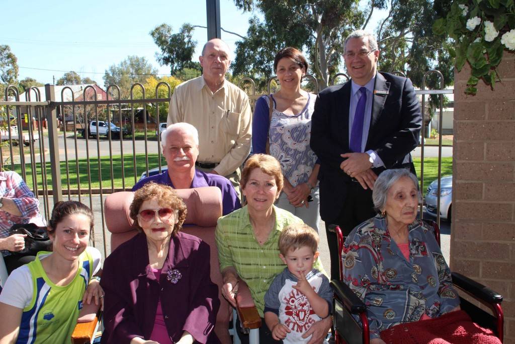 Tanya Gilbert, Pat Best, John de Bruin, Peter Abbott, Sharon Huon, Tracey Kings, Aiden Gilbert, Gary Woodman and Connie Parisi were among the crowd at the official opening of the Lilliane Brady Village extensions and garden on Saturday morning.