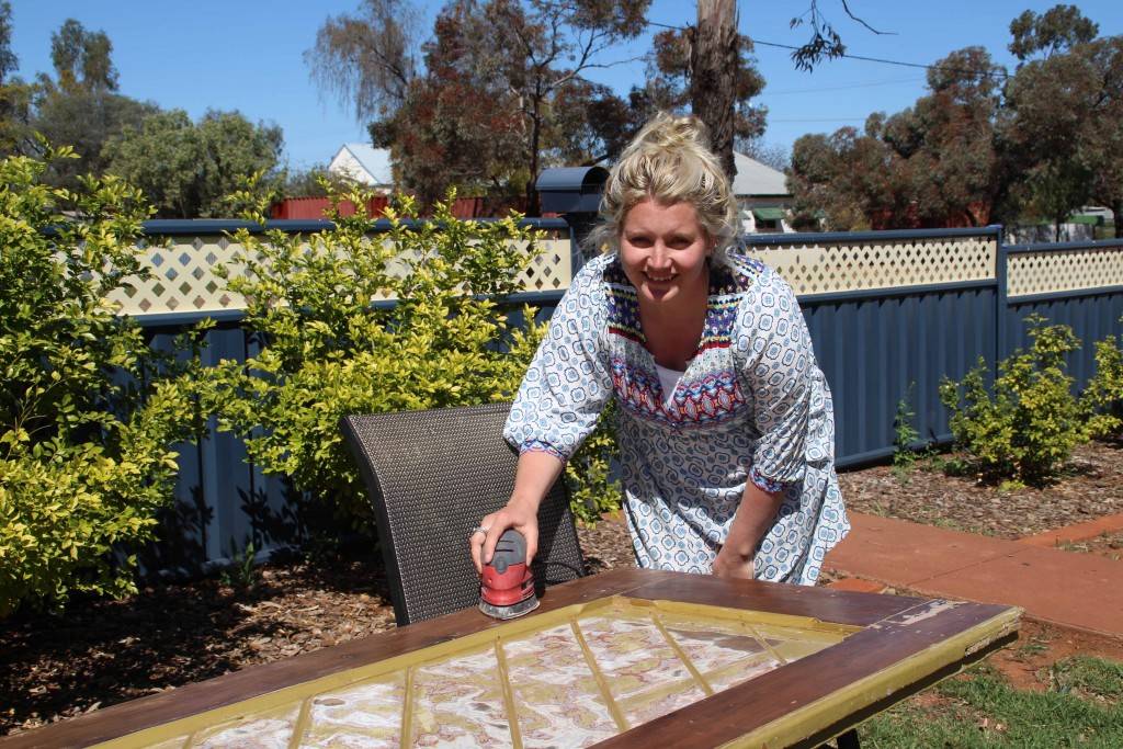 Tarra Burke has been busy turning the old St Laurence O’Toole church door into a table to be auctioned off at the St John’s School bazaar later this month. 
