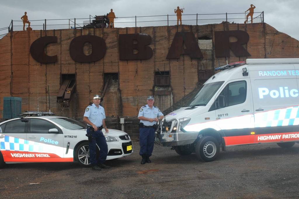Senior Constable Steve Wynne and Senior Constable Greg Martin of the Darling River Highway Patrol Cobar will be enforcing double demerit penalties on local roads over the Christmas period. ▪ Photo contributed 