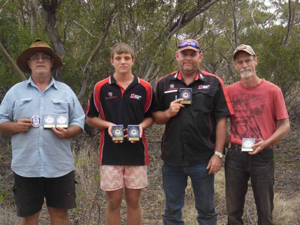 Cobar Bowmen club members Peter Rogers, James Mitchell, Jason Mitchell and Dick Tulloh after competing successfully at the National Australian Bowhunters Association championships recently in Mildura. 