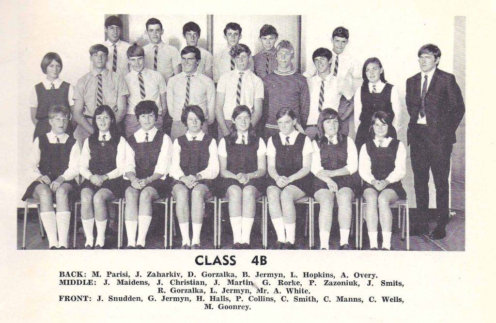 Students pictured in the 1969 Cobar High School 4B Class (equivalent of Year 10 today) were the among the first students to start their schooling at Cobar High School when  it opened 50 years ago on May 9. At the time these students were in Form 1 (Year 7 equivalent). ▪ Photo contributed 
