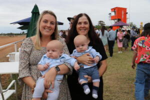 b print Cobar Races Callie Douglas with twin sons Lachie and Billy and Bernie Sharp (123)