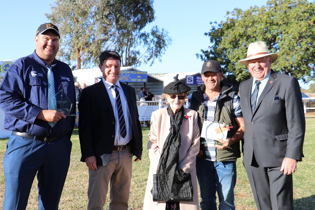 Cobar Races Jarrod Marsden and official guests Andrew Schier, Lilliane Brady, (trainer Brett Thompson) and Rick Colless