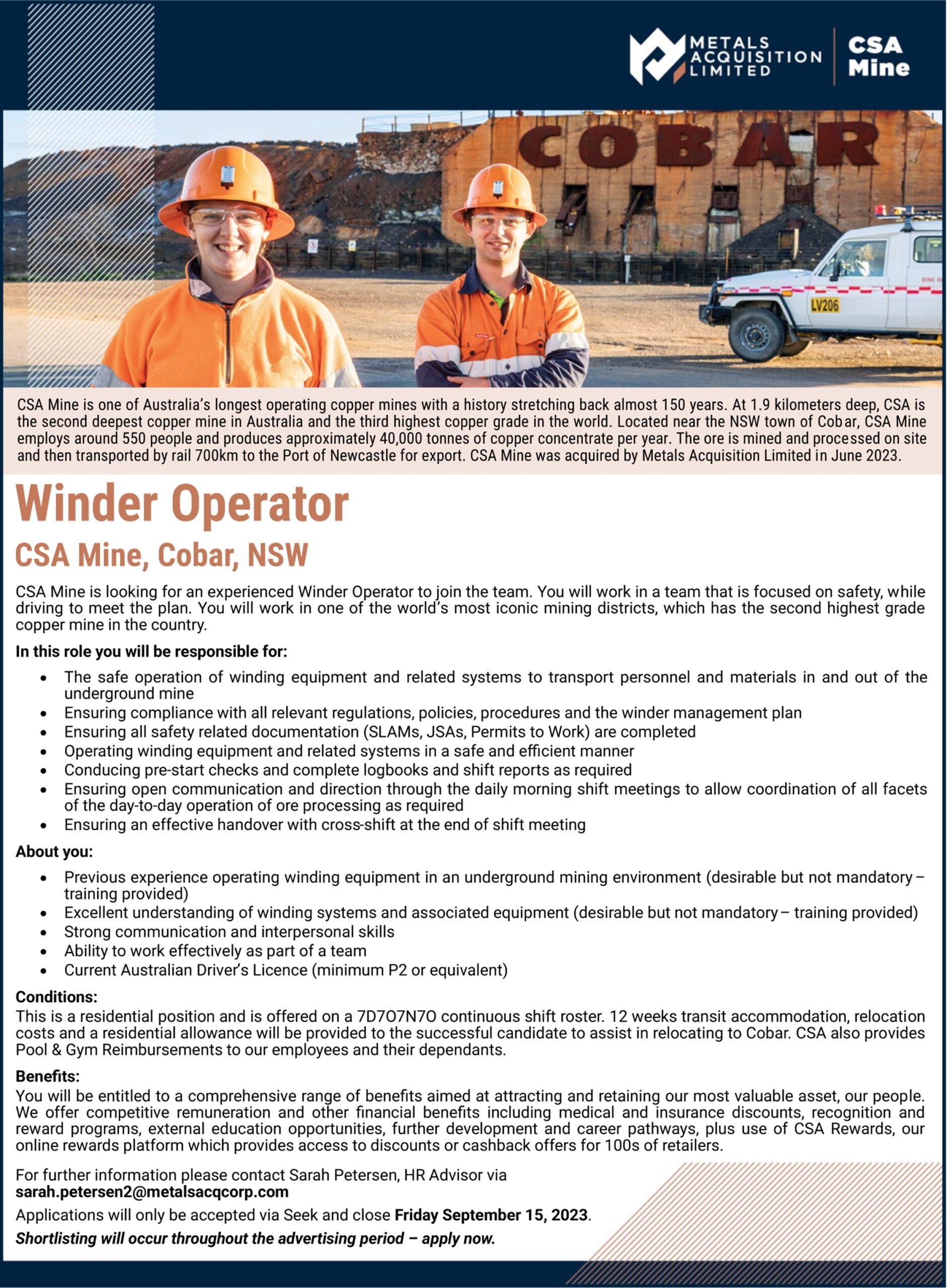 Winder Operator – The Cobar Weekly